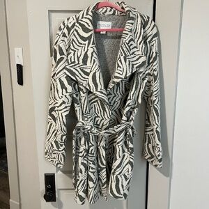 Rachel Zoe Black and White Zebra Trench Coat